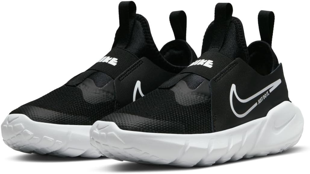 Nike Kid's Flex Runner 2 Big Road Running Shoes, Black White Photo Blue University Gold