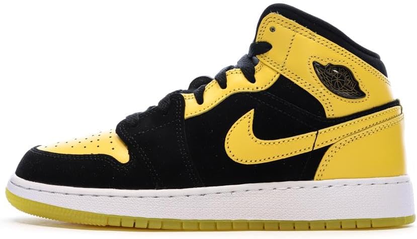 Air Jordan 1 Mid "White/Deep Royal Blue-University Red", Black/Varsity Maize/White