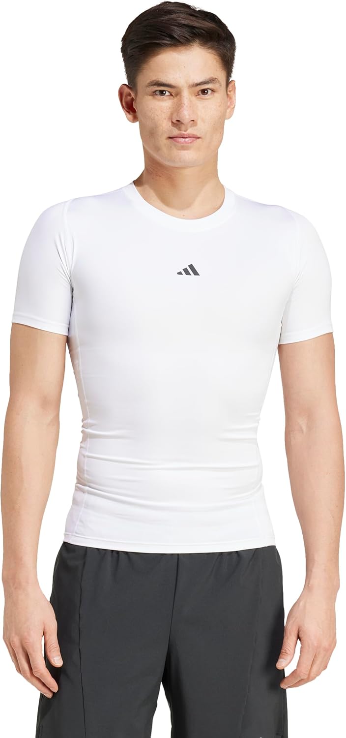 Adidas Techfit Compression Training T-Shirt, White