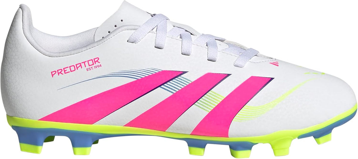 Adidas Club Predator Firm Ground/Multi Ground Soccer,White/Lucid Pink/Lucid Lemon