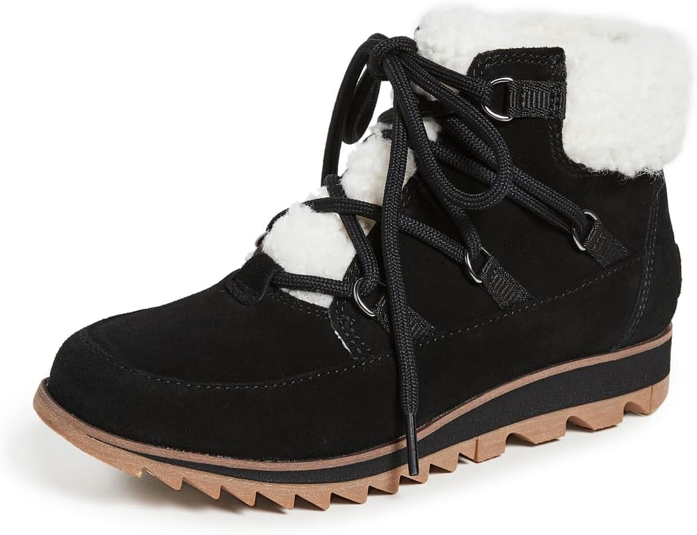 SOREL Harlow Lace Cozy Boot — Velvet Tan, Blackened Brown — Waterproof Leather Ankle Booties —