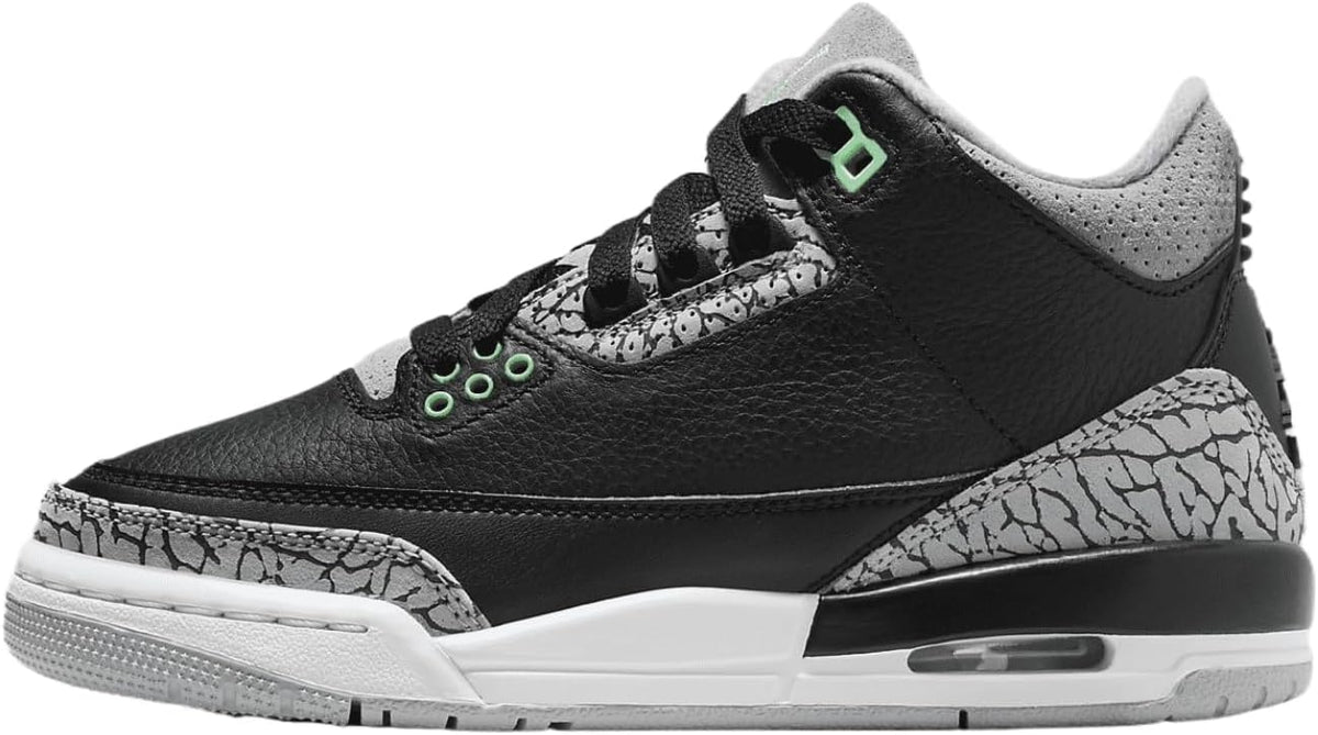 Jordan 3 Retro Black/Green Glow-Wolf Grey -