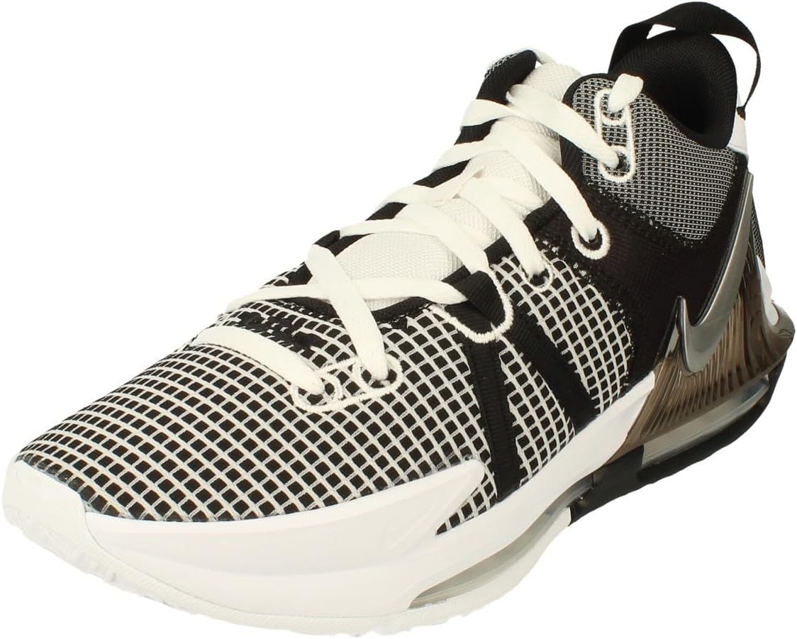 Nike Adult Basketball Shoes, White Silver Metallic Black