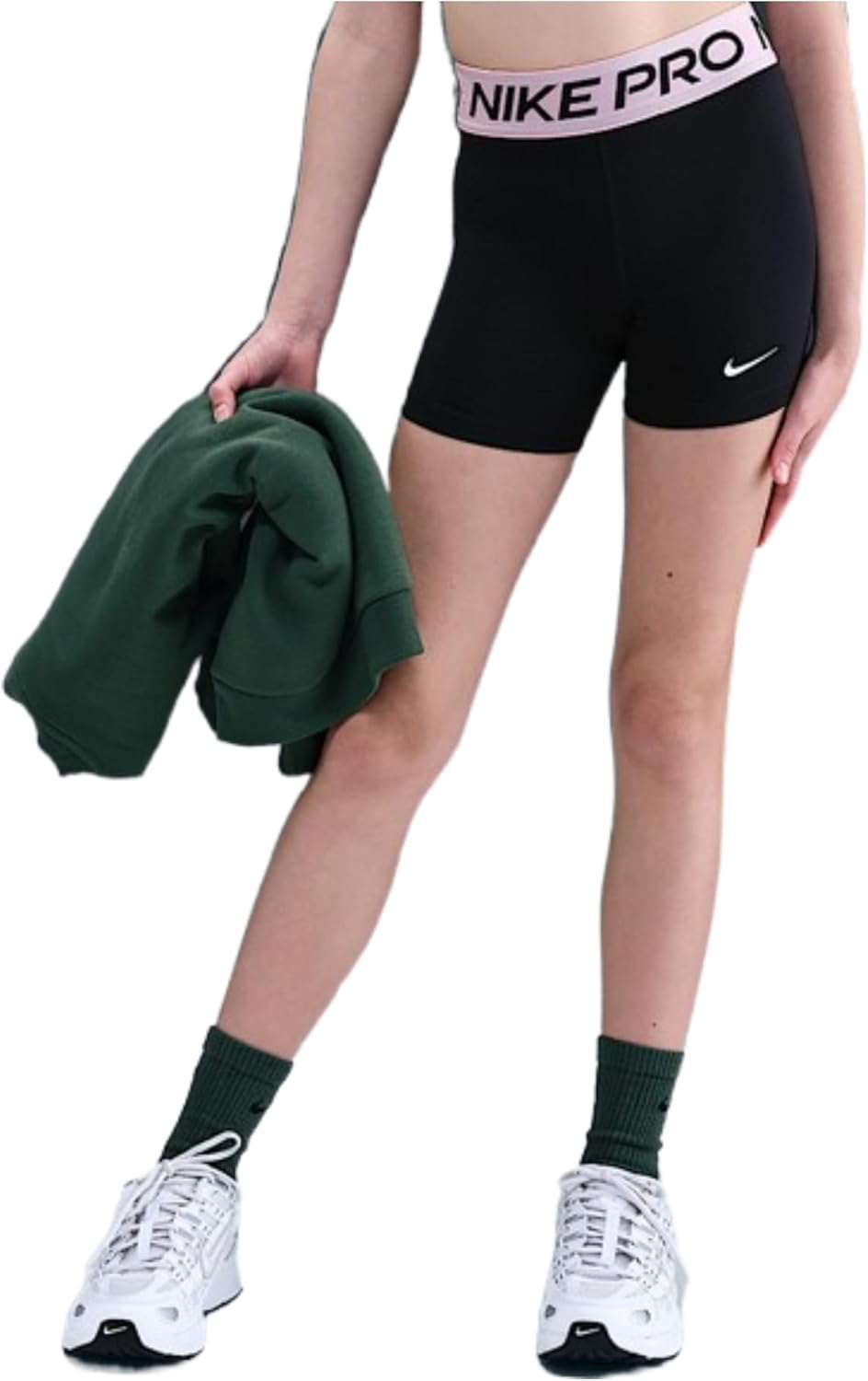 Nike Pro Shorts (Little ), Black/Platinum Violet/White