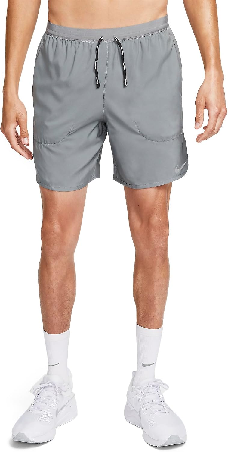 Nike Flex Stride 7" Brief Running Shorts (US, Alpha, Medium, Regular, Regular, Smoke Grey/Smoke Grey), Grey