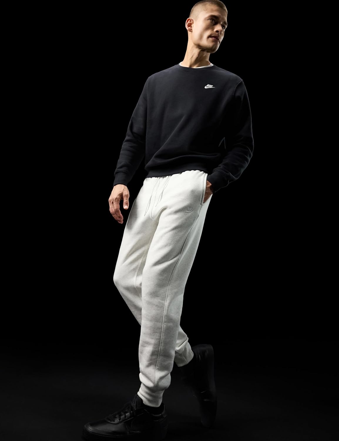 Nike Club Joggers, Birch Heather/White/White