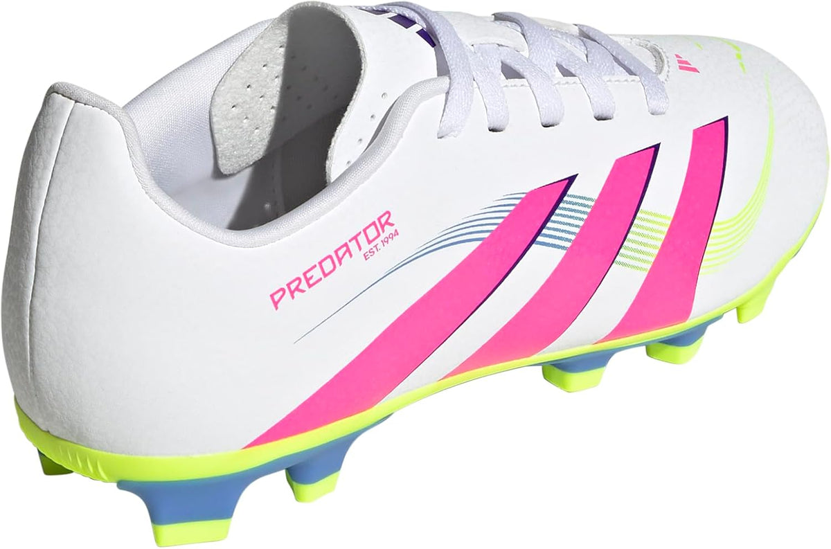 Adidas Club Predator Firm Ground/Multi Ground Soccer,White/Lucid Pink/Lucid Lemon