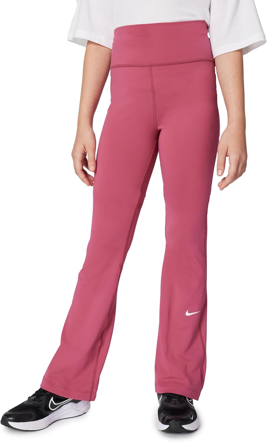 Nike One Dri-Fit Flared Leggings, Sweet Beet/White