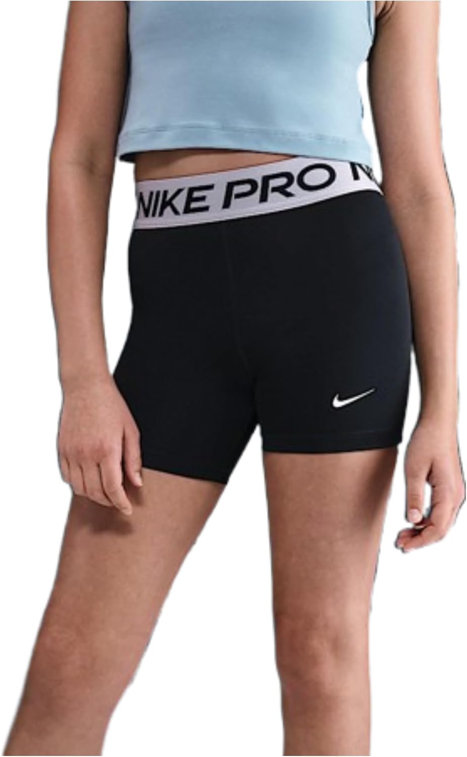 Nike Pro Shorts (Little ), Black/Platinum Violet/White
