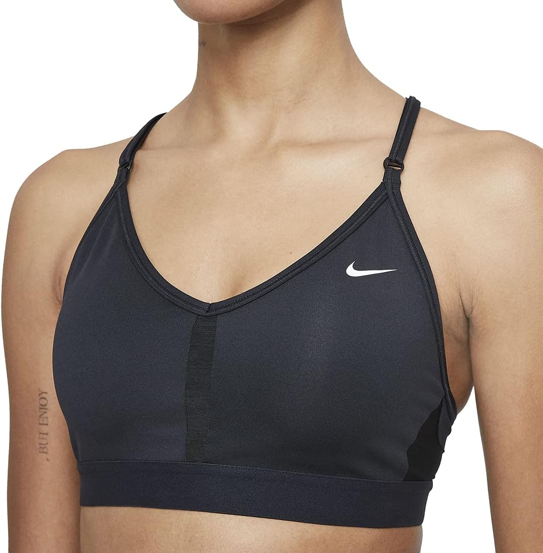 Nike Indy Wire-Free Sports Bra, Large, Black/White