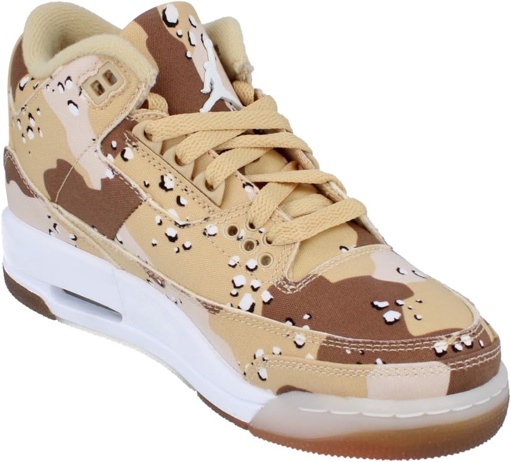 Air Jordan 3 Retro Tex Desert Camo Shoes, Dark Driftwood, Sail, Hemp, White