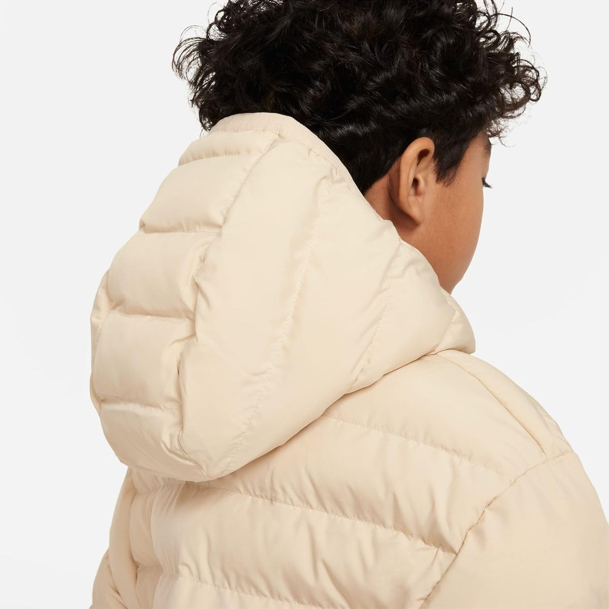 Nike Sportswear Lightweight Synthetic Fill Loose Hooded Jacket, Sanddrift/Sanddrift/White