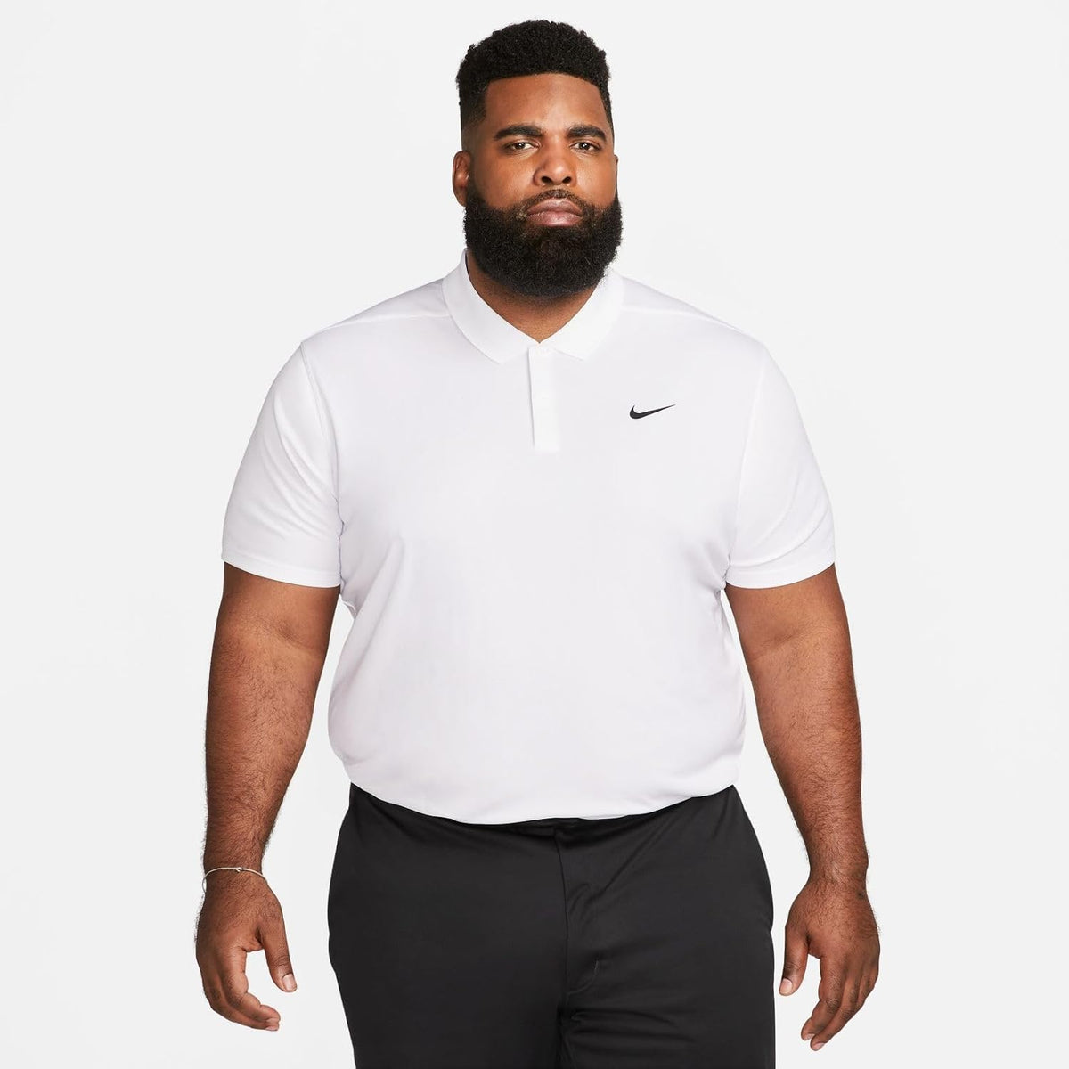 Nike Dri-FIT Polo Golf Shirt ADV Tiger Woods TW Collection, White/Black