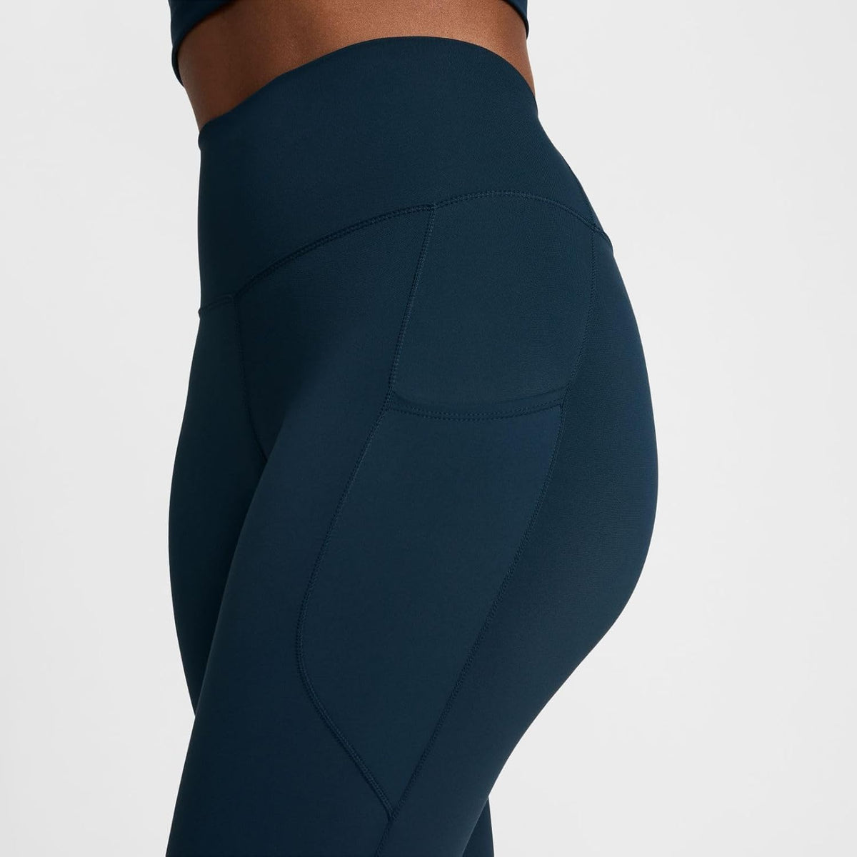Nike One 7/8 Leggings with High Waistband and Pockets for, Armory Navy/Black