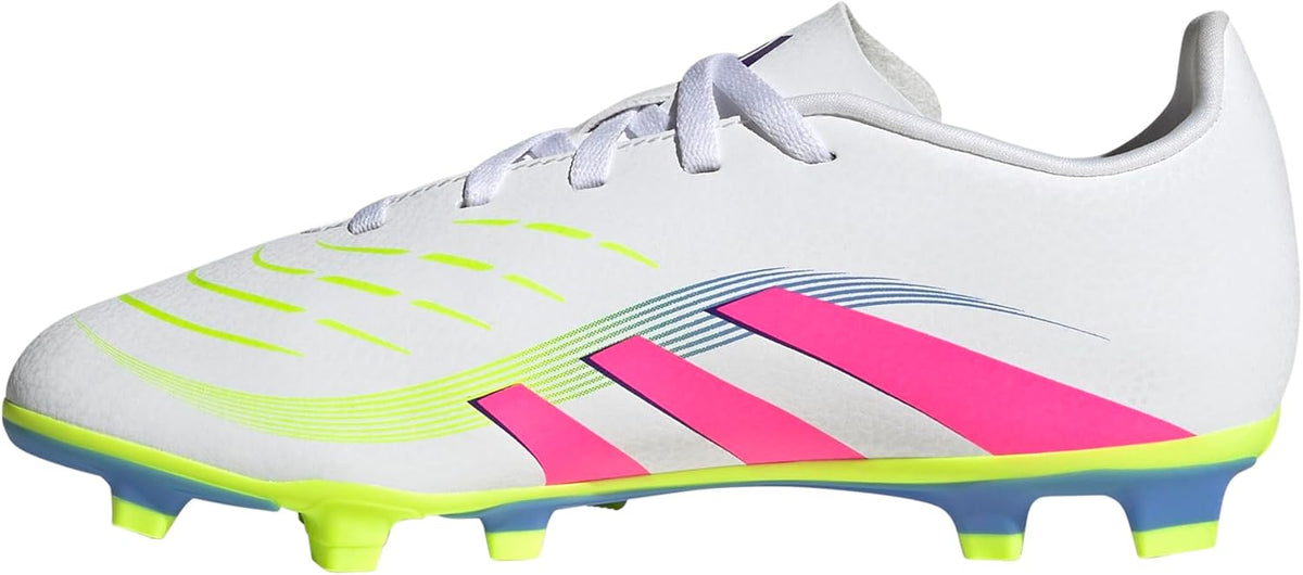 Adidas Club Predator Firm Ground/Multi Ground Soccer,White/Lucid Pink/Lucid Lemon