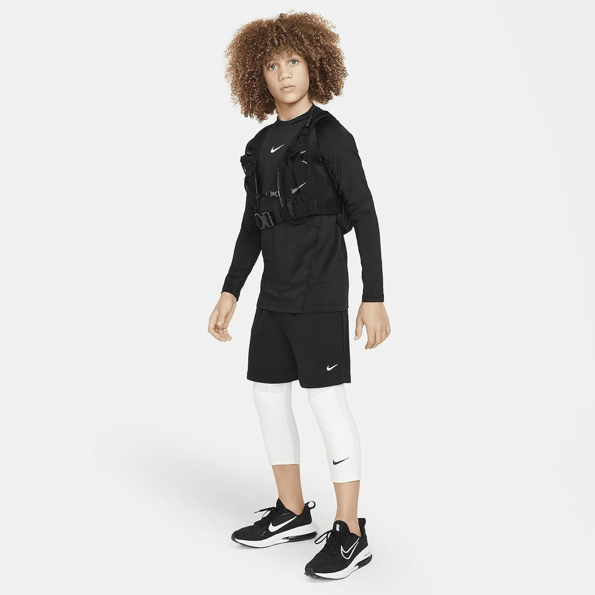 Nike Dri-fit 3/4 Length Tights (Little ), White/White