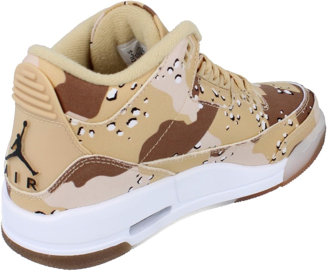 Air Jordan 3 Retro Tex Desert Camo Shoes, Dark Driftwood Sail Hemp