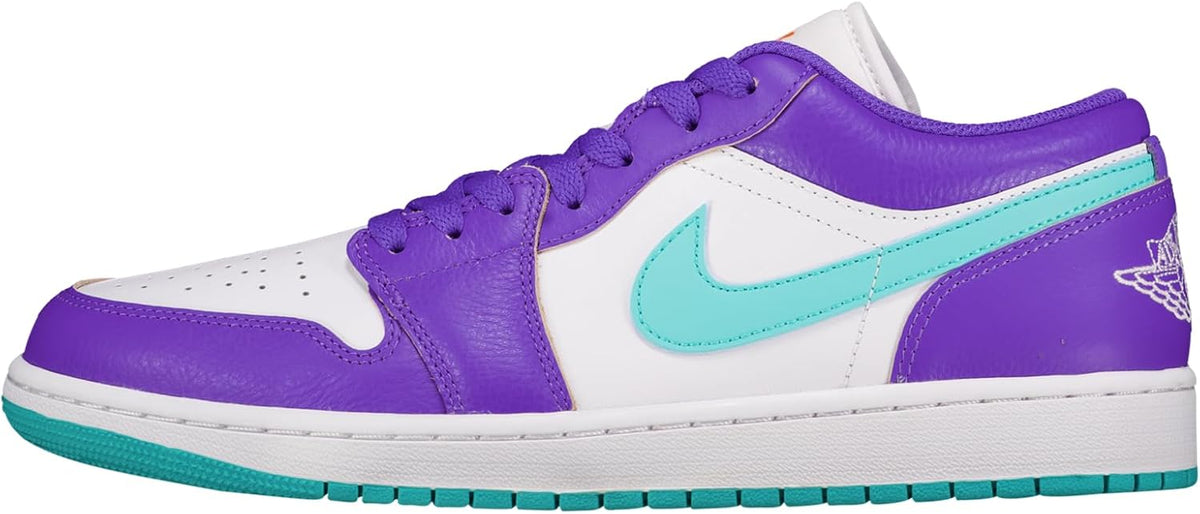 Jordan 1 Low White/Dune Red-Lobster-Sail, Psychic Purple/Hyper Jade-white Cone