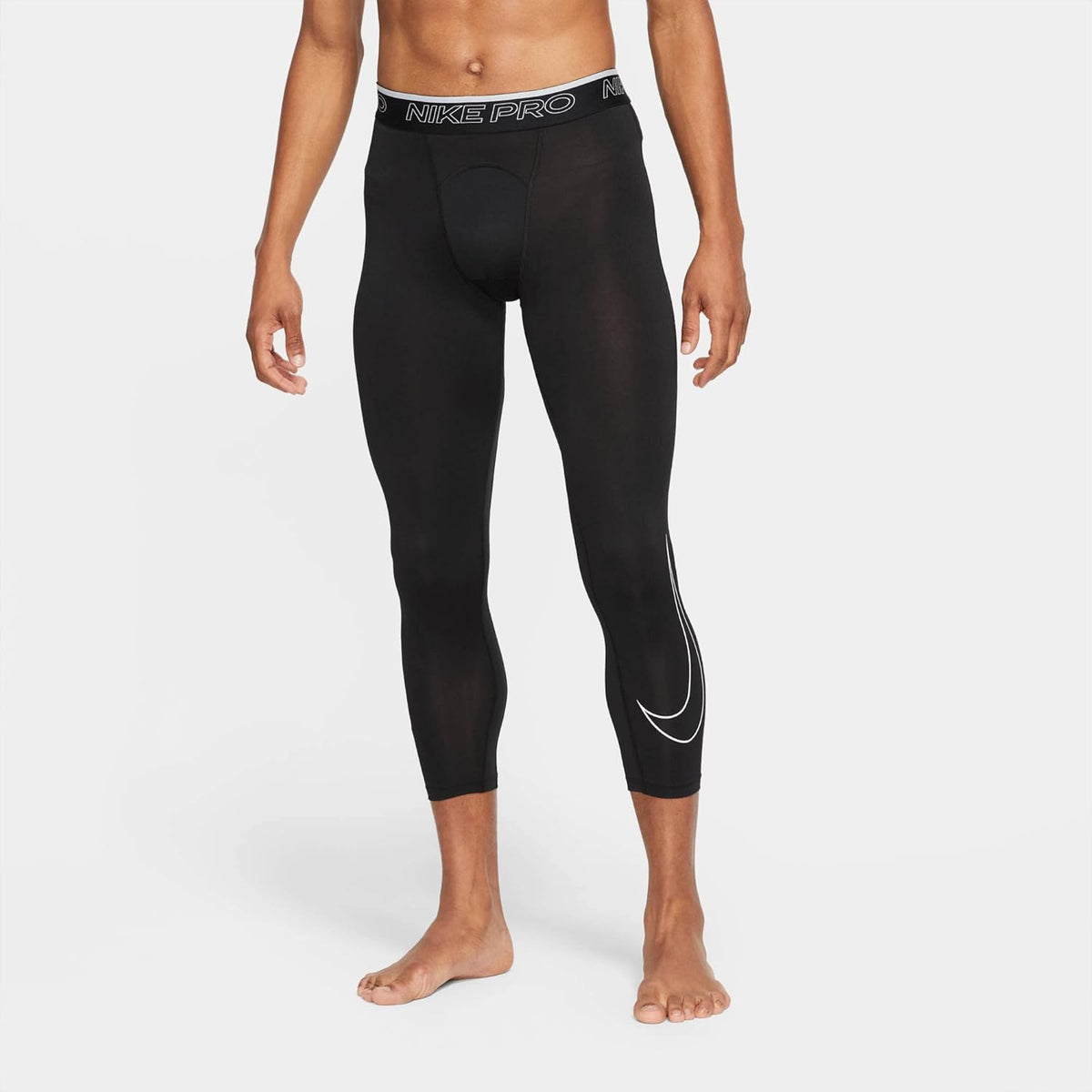 Nike Pro Dri-FIT 3/4 Tights (as1, Alpha, xx_l, Regular, Regular, Black/White, XX-Large)