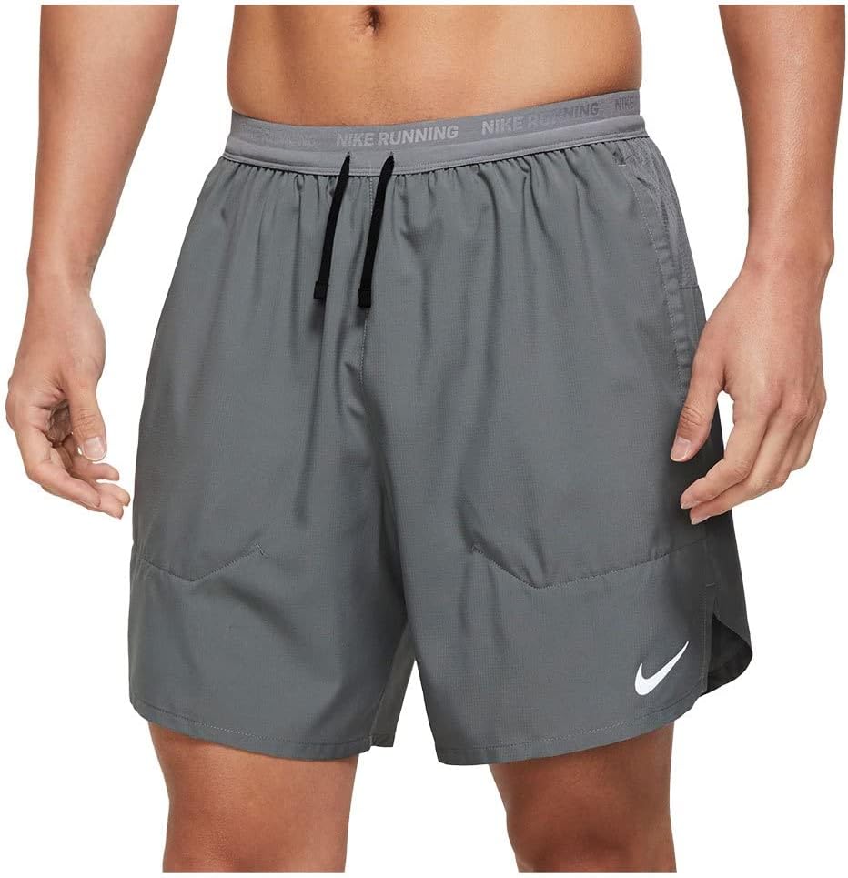 Nike Dri-FIT 2-in-1 Stride Athletic Training Shorts Style, Smoke Grey/Dark Smoke Grey/Black