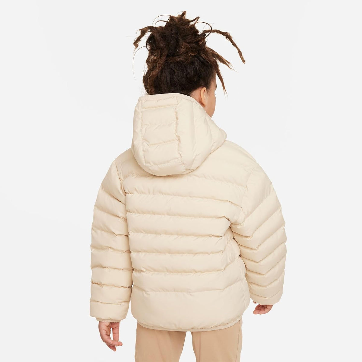 Nike Sportswear Lightweight Synthetic Fill Loose Hooded Jacket, Sanddrift/Sanddrift/White