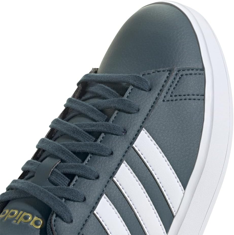Adidas Grand Court Cloudfoam Lifestyle Comfort Sneaker, Arctic Night/White/Gold Metallic