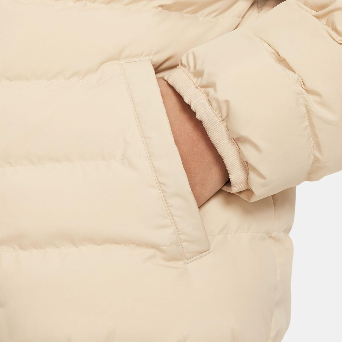 Nike Sportswear Lightweight Synthetic Fill Loose Hooded Jacket, Sanddrift/Sanddrift/White