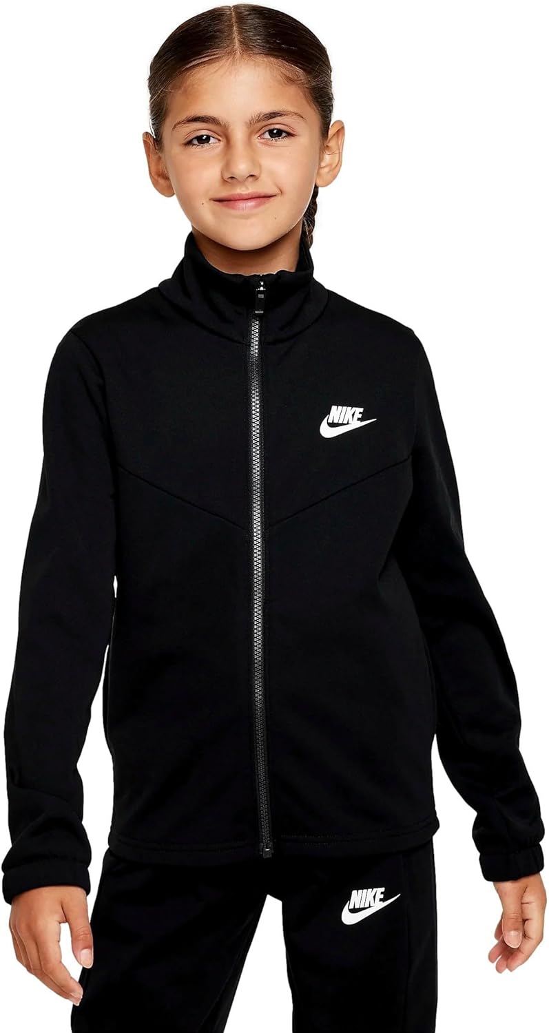 Nike K NSW TRACKSUIT POLY FZ HBR Tracksuit Black/Black/White Size