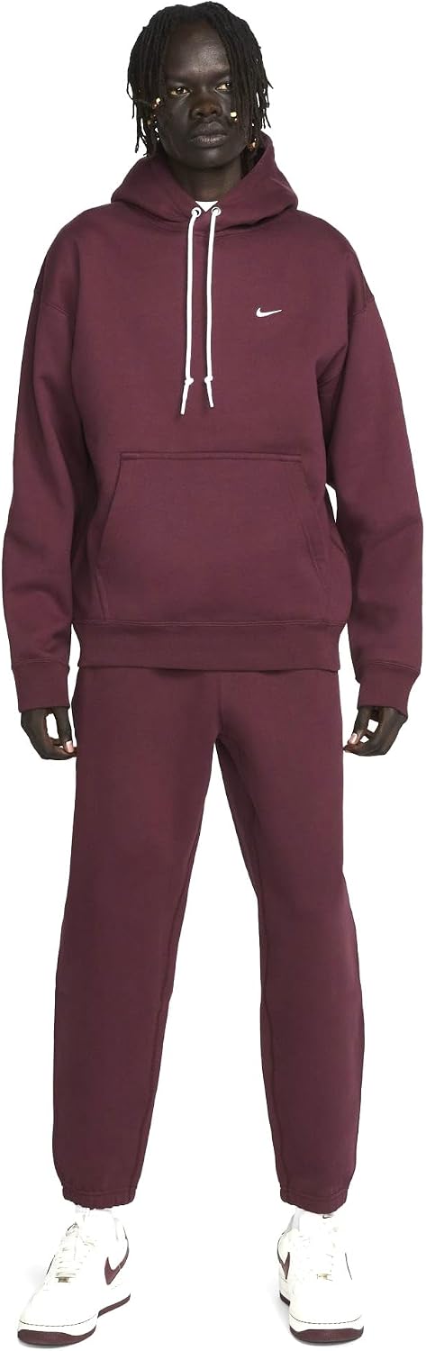 Nike Sportswear Solo Swoosh Fleece Pullover Hoodie, Black/White