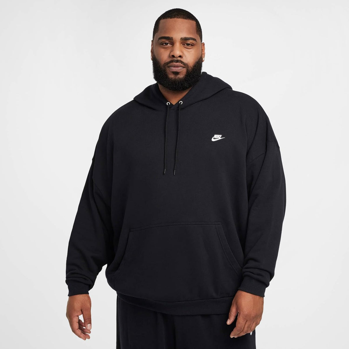 Nike Club FT Oversized PO Hoodies, Black/Black/(White)
