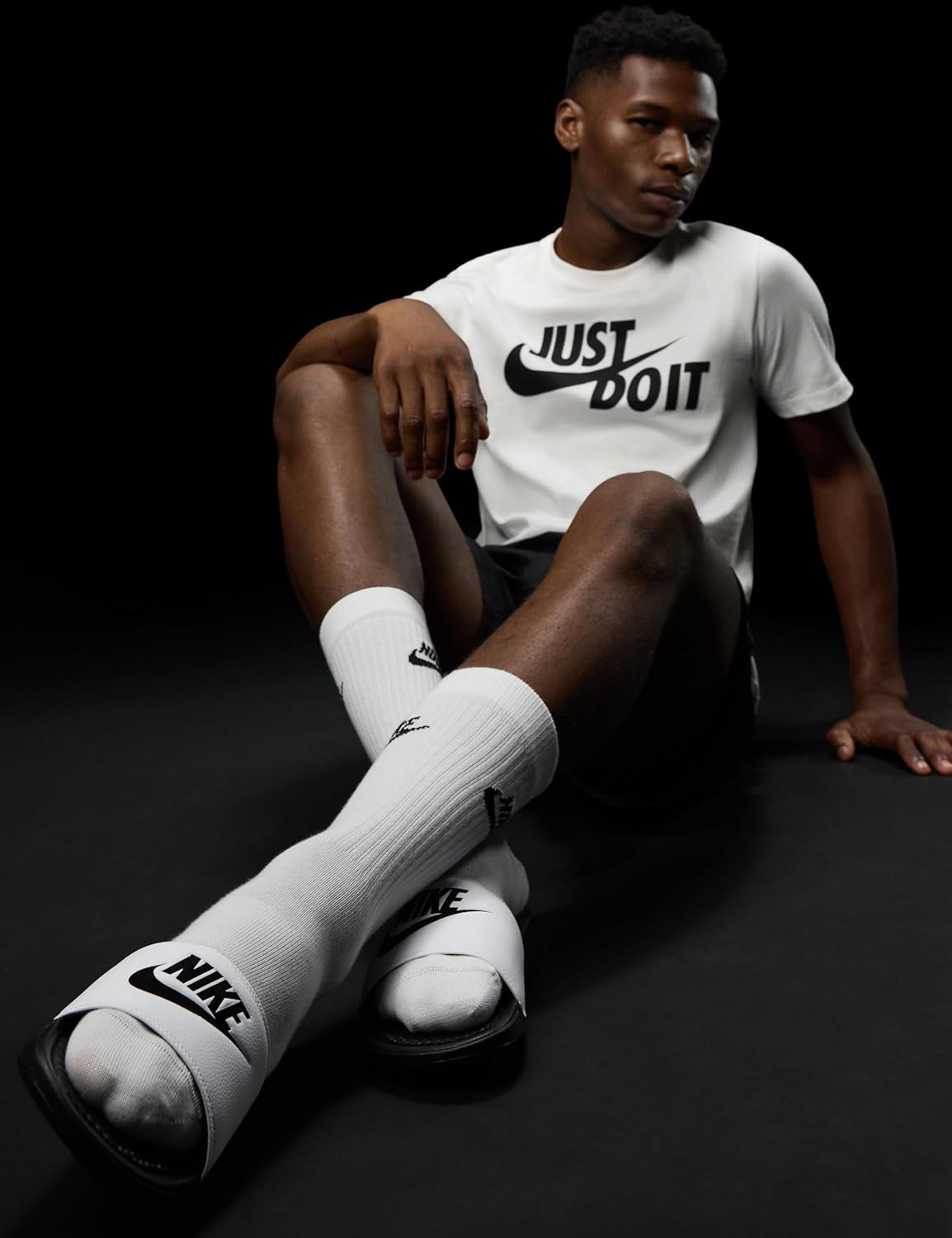 Nike Benassi Just Do It Slide Sandal, White