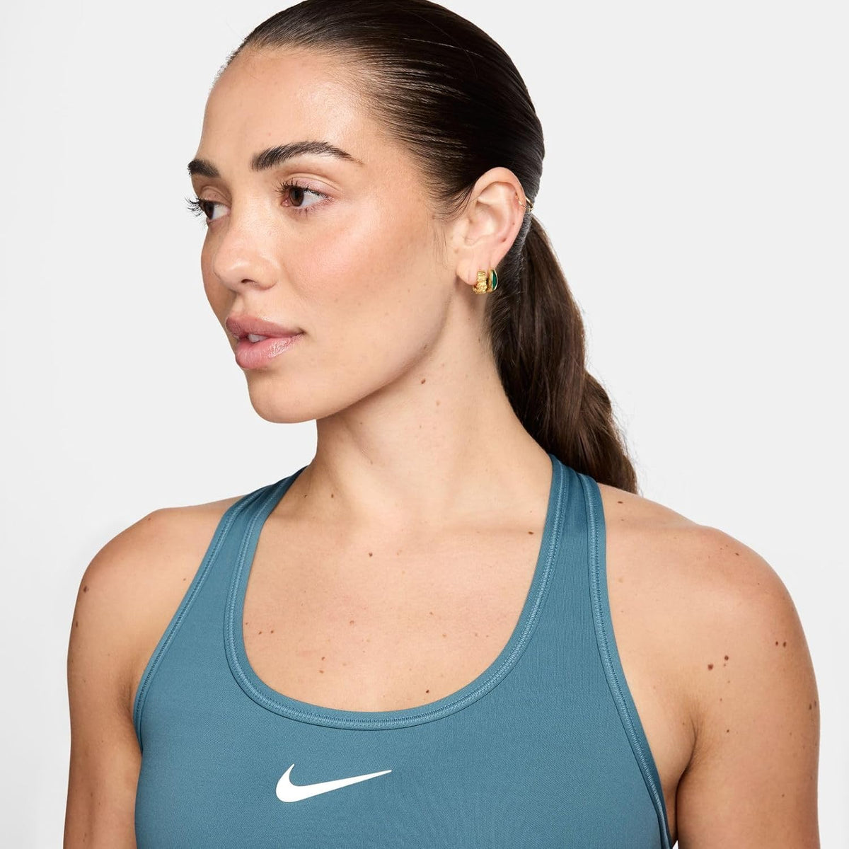 Nike Swsh Med Spt Bra, Smokeyblue(White)