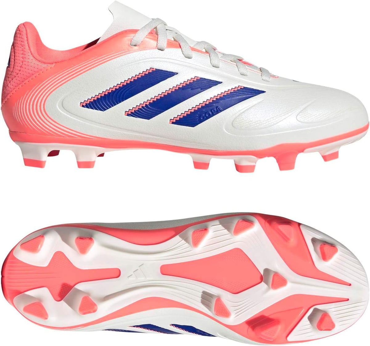 Adidas Copa Club Pure 3 Firm Ground/Multi Ground, Off White/Lucid Blue/Signal Coral