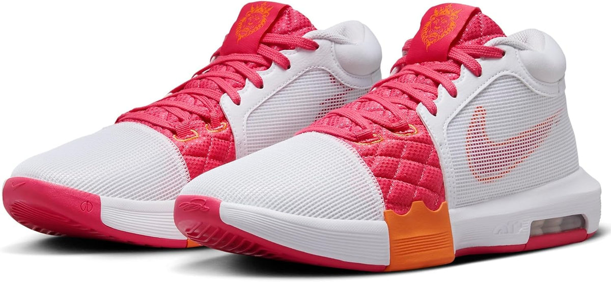 Lebron Witness VIIIBasketball Shoe, Whiteasterpink Brightmandarin