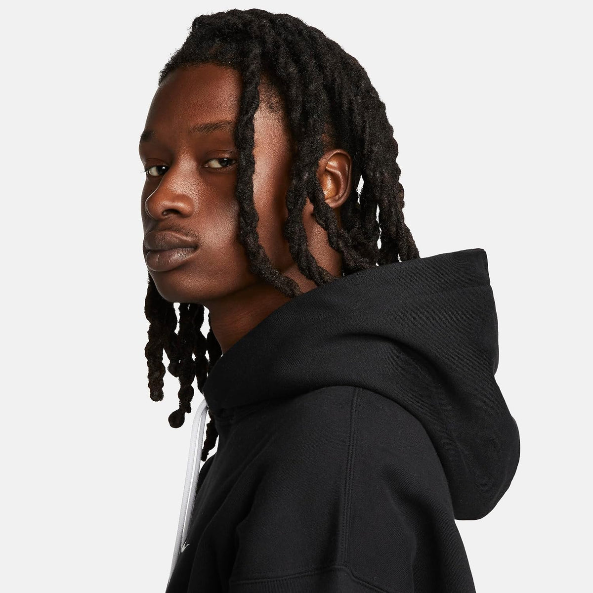 Nike Sportswear Solo Swoosh Fleece Pullover Hoodie, Black/White
