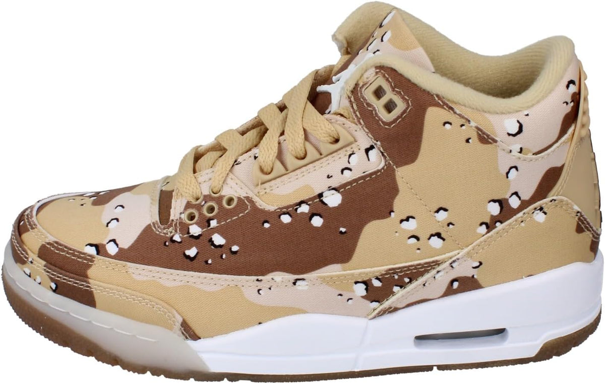 Air Jordan 3 Retro Tex Desert Camo Shoes, Dark Driftwood, Sail, Hemp, White