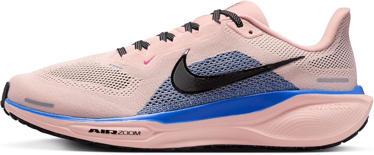 Nike Pegasus 41 Road Running Shoes, Washed Coral/Racer Blue/Hyper Pink/Black