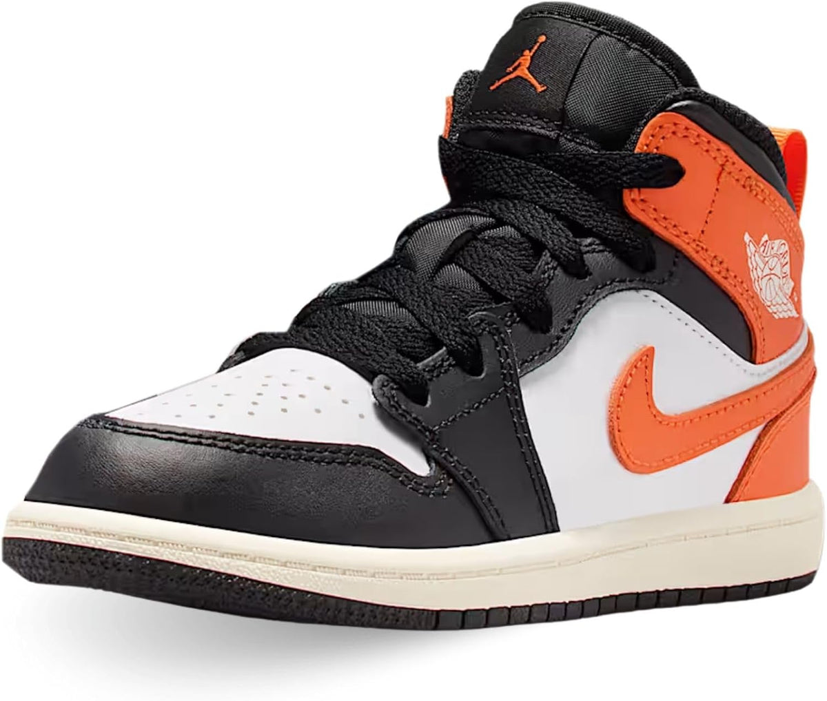 Jordan 1 Mid Shoes (Starfish/White/Sail/Black)