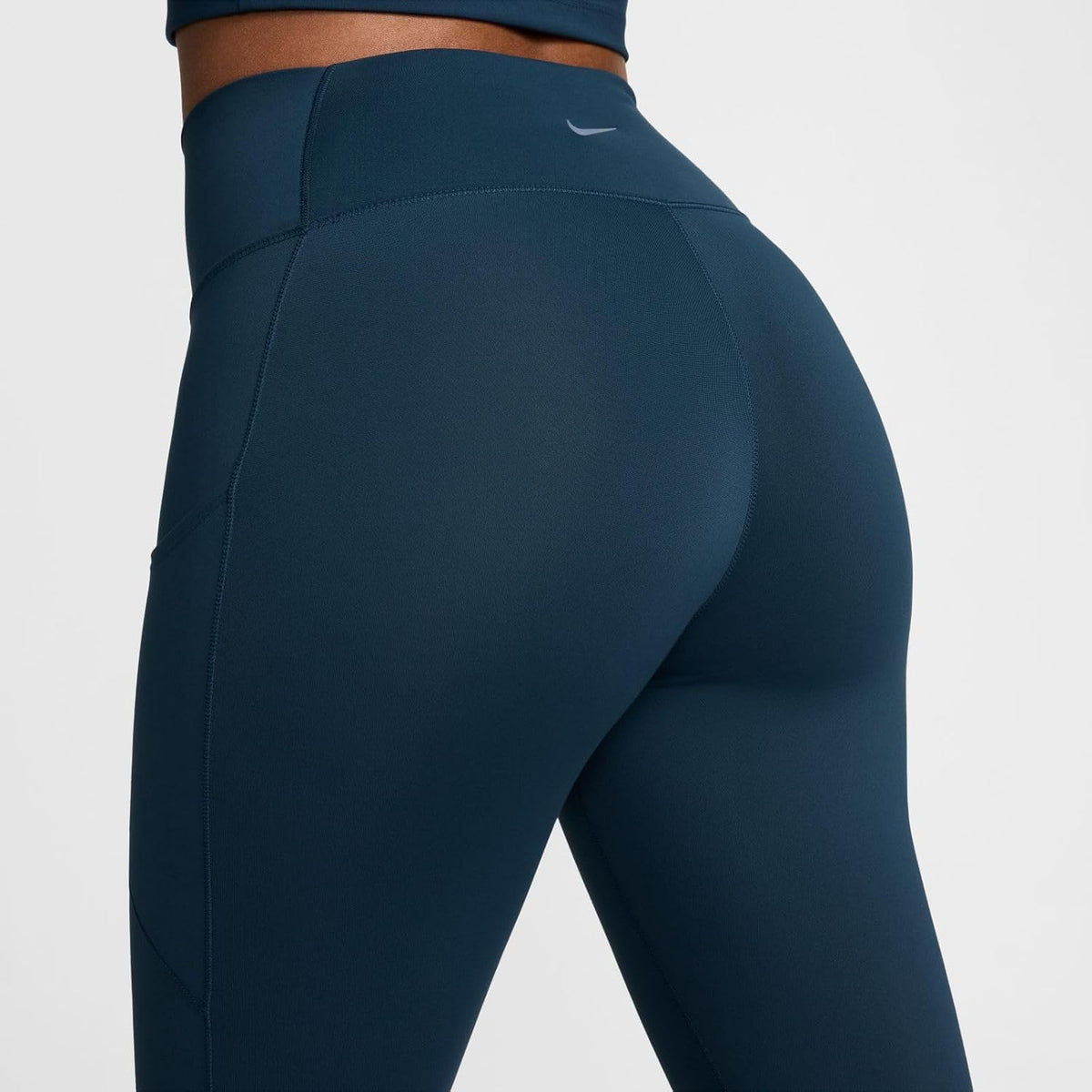 Nike One 7/8 Leggings with High Waistband and Pockets for, Armory Navy/Black