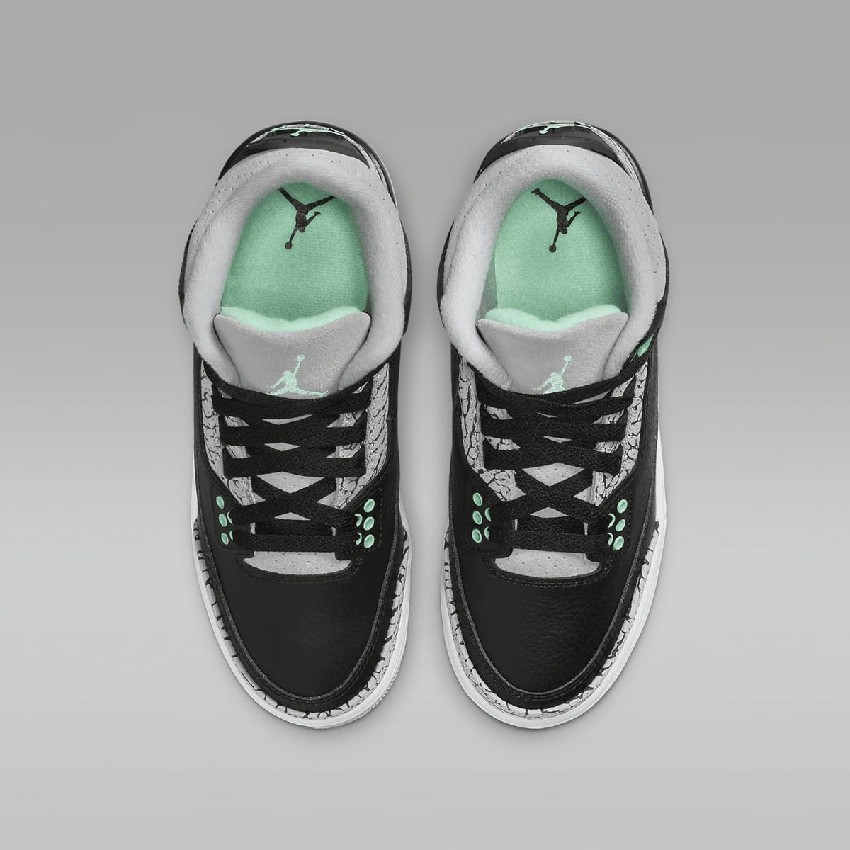 Jordan 3 Retro Black/Green Glow-Wolf Grey, Black/Green Glow-wolf Grey