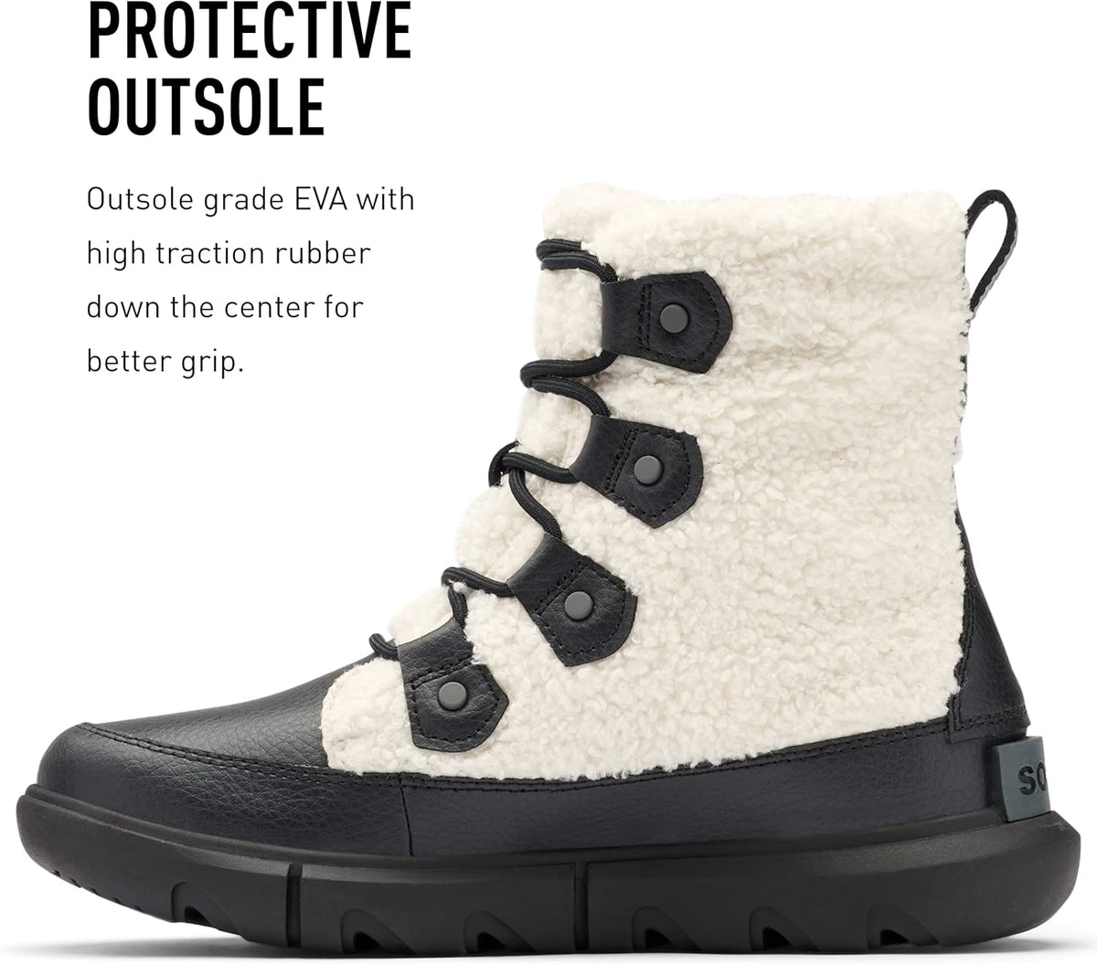 SOREL Explorer II Joan Cozy Boot - Black, Sea Salt -