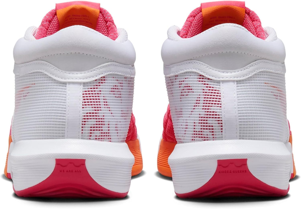 Nike Basketball Shoe, White/Bright Mandarin/Aster Pink