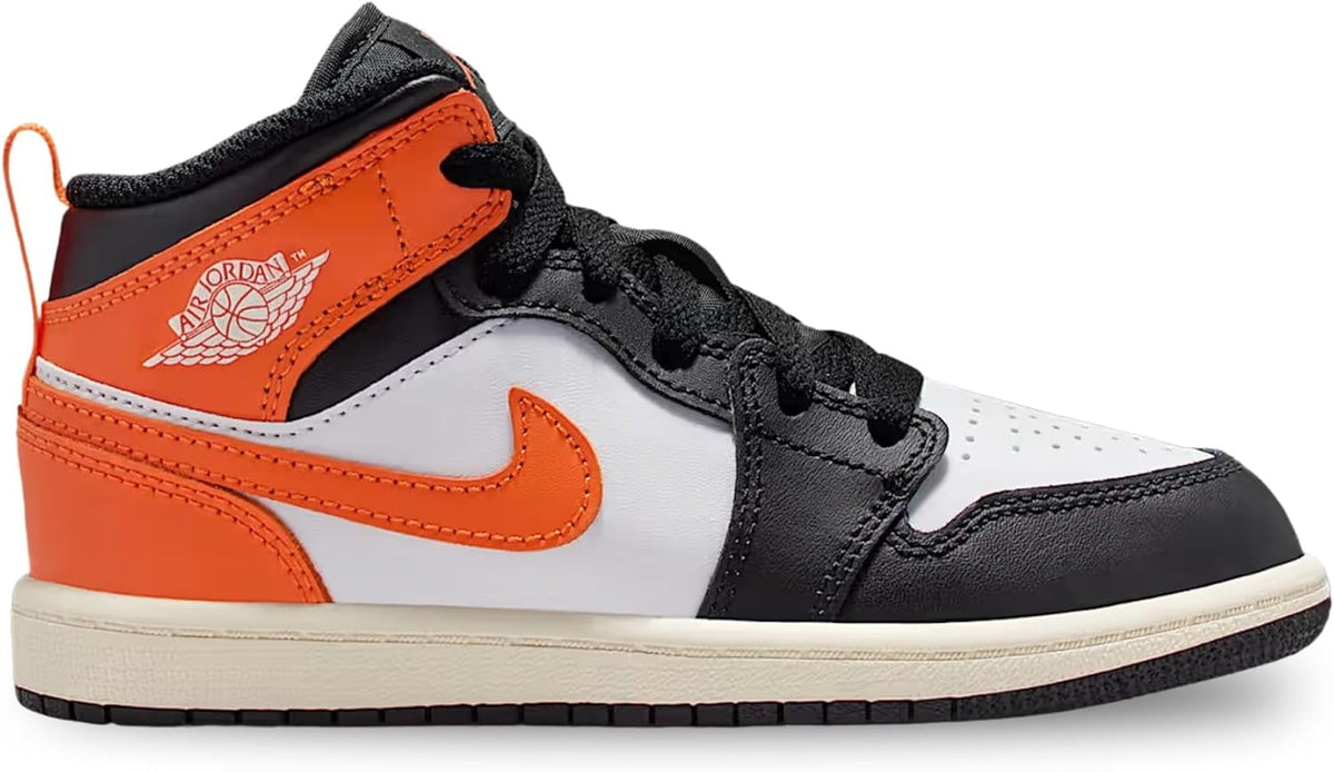 Jordan 1 Mid Shoes (Starfish/White/Sail/Black)