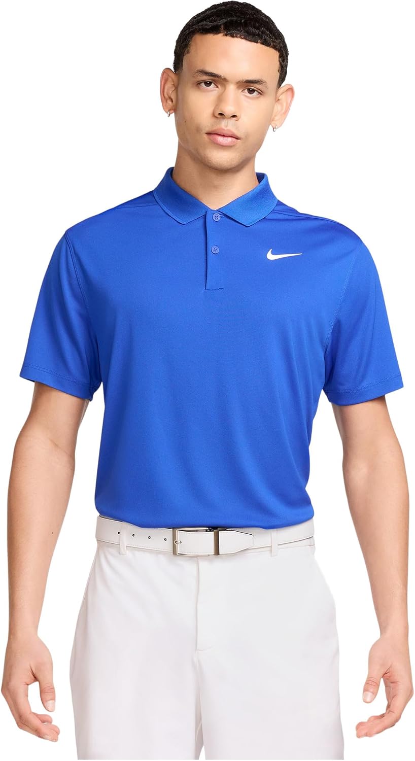 Nike Dri-fit Victory Solid Golf Polo, White/Black