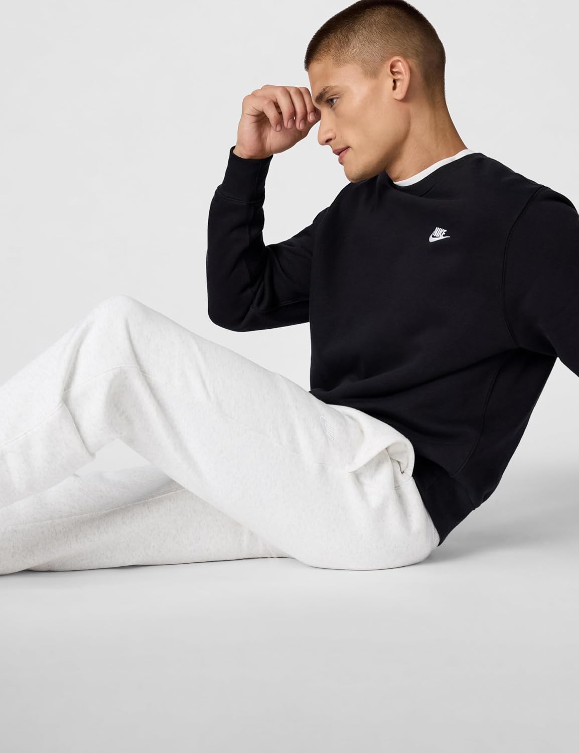 Nike Club Joggers, Birch Heather/White/White