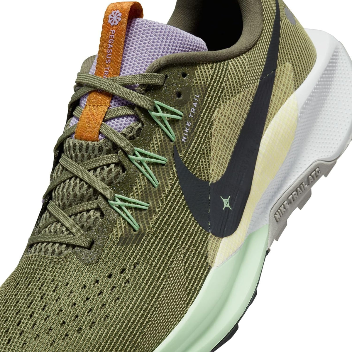 Nike REACTX Pegasus Trail 5 Laced Shoes, MED Olive/Anthracite-Neutral Olive-Vapor