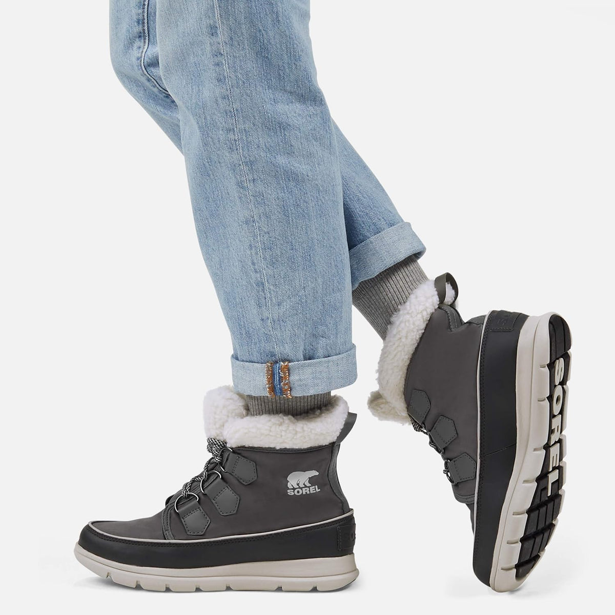 Sorel Explorer Carnival Winter Boots, 2 AU, Quarry