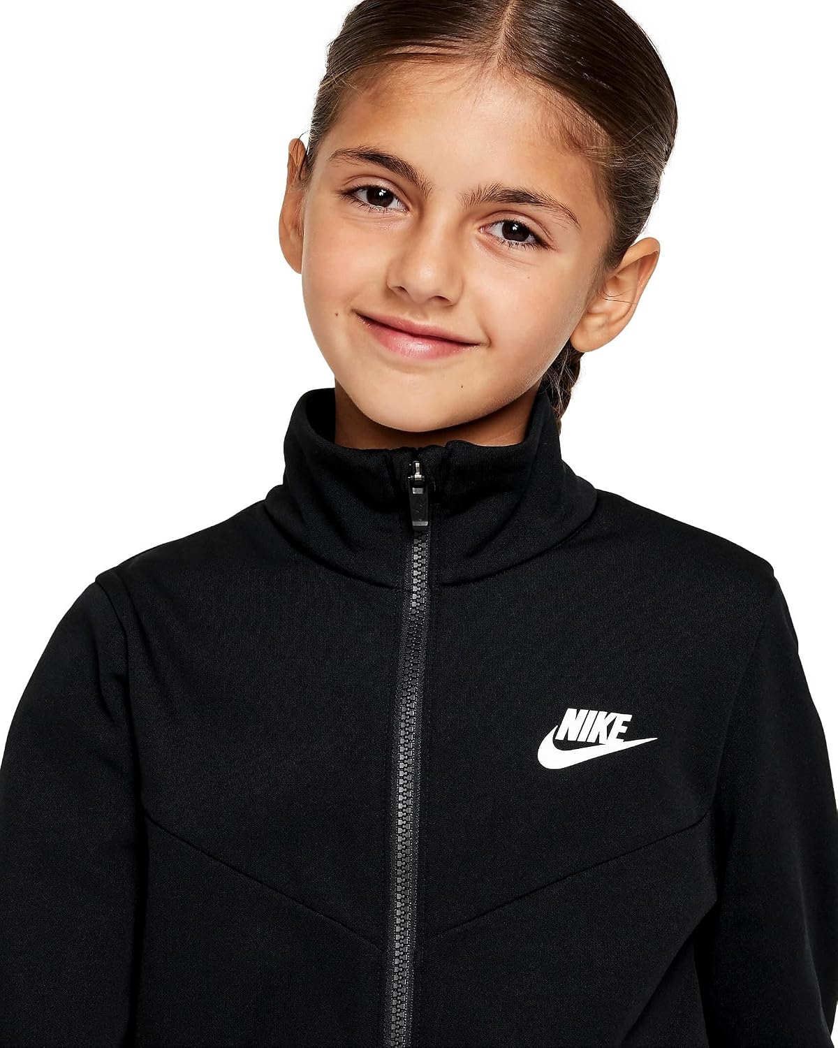 Nike K NSW TRACKSUIT POLY FZ HBR Tracksuit Black/Black/White Size