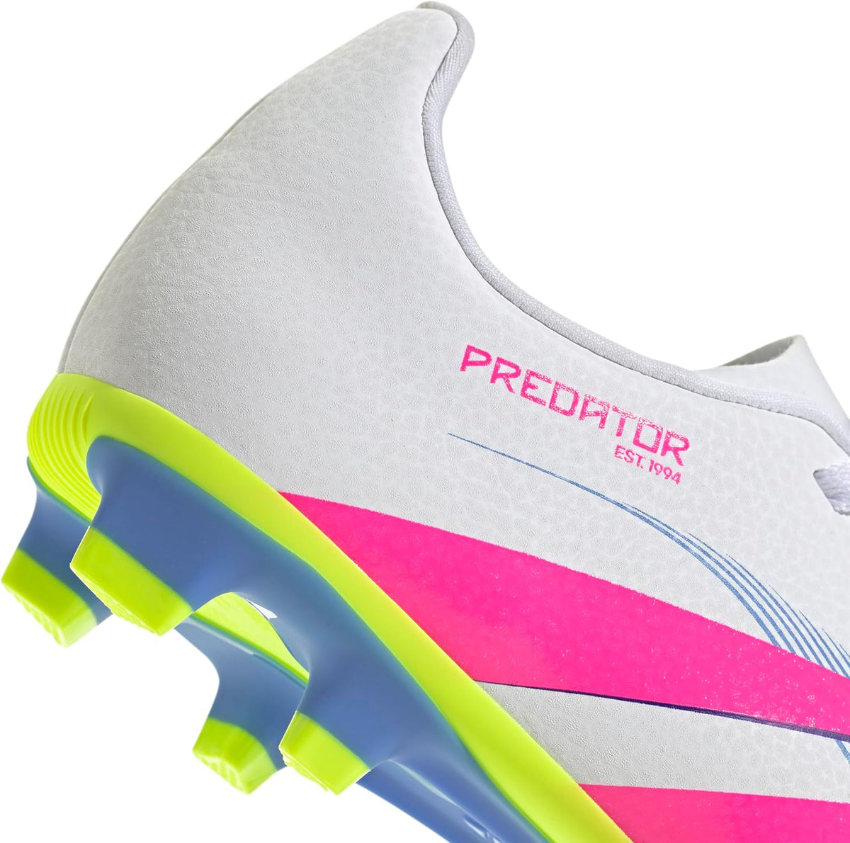 Adidas Club Predator Firm Ground/Multi Ground Soccer,White/Lucid Pink/Lucid Lemon