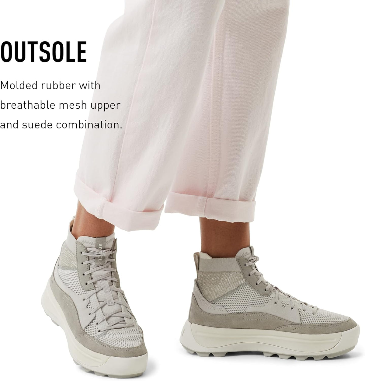 Sorel ONA 503 Knit Mid Sneakers - Moonstone, Dove -